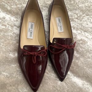 Jimmy Choo Dark Red (maroon) Patent Leather Flats